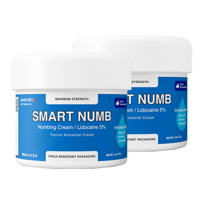 SMART Numb - 5% Maximum Strength Topical Pain Relief, Numbs Quickly 2oz (2 Pack)