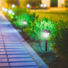 Set of 6 Solar LED Lantern Shaped Pathway Lights Garden Patio Outdoor Lamps