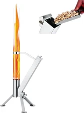 CHARMELEON Wood Pellet Fire Pit for Outside – Portable S, sliver 