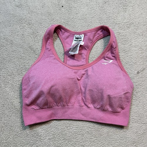 Gymshark Sport BH Damen Small Vital Seamless rosa gepolstert Athleisure Gym Yoga - Bild 1 von 12