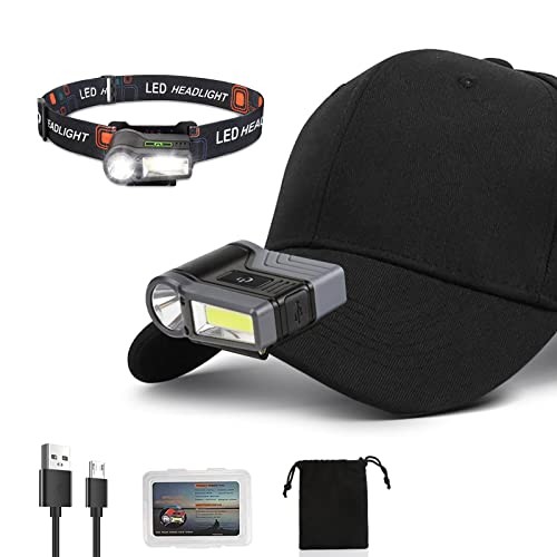  LED Clip-on Cap Lights USB Rechargeable Hands Free Hat Light with Motion 