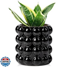 DILATATA 5 Inch Ceramic Planter Pot for Indoor Plants Without Drainage Hole B...