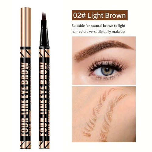 Microblading Tattoo Eyebrow 3D liquid Ink Pen Waterproof 4 Fork Pencil Brow UK - Picture 46 of 48