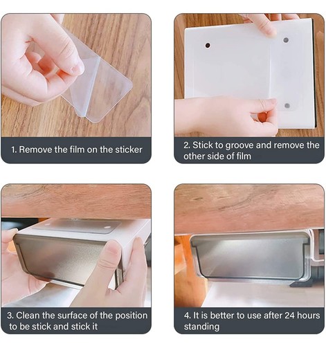 Self-adhesive Under Desk Drawer, 2 Packs Table Hidden Organizer Slide Out Lar... - Bild 7 von 9