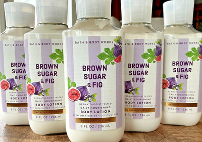 5 (FIVE) BROWN SUGAR & FIG Shea & Coconut Oil 8oz LOTION Bath and Body Works