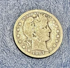 1907-O Barber Quarter. 90% Silver. Good Condition. Charity Auction.