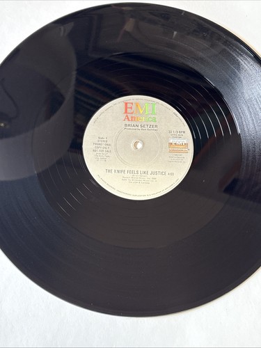 Vtg BRIAN SETZER The Knife Feels Like Justice EMI Vinyl Promo Pressing SPRO 9576 - Picture 7 of 8