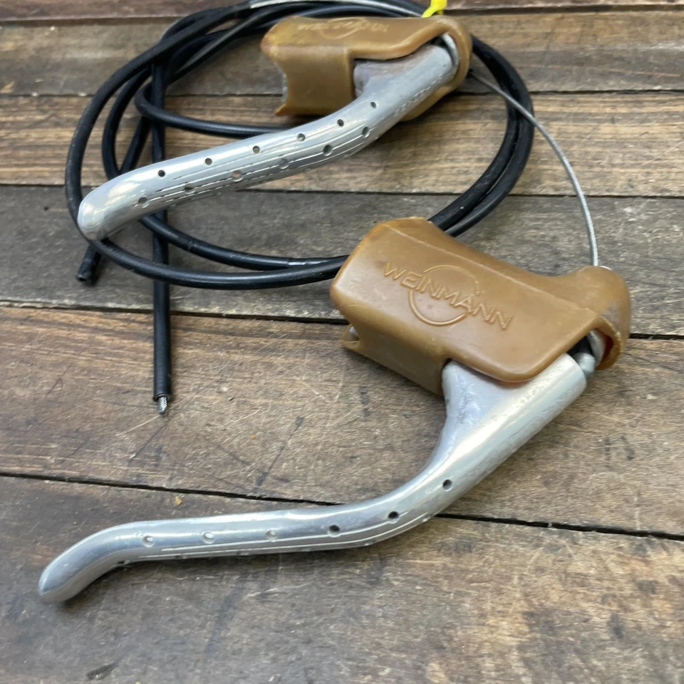 Vintage Weinmann Road Bike Brake Levers Raleigh Cometition GS Hoods Drilled - Image 3 of 4