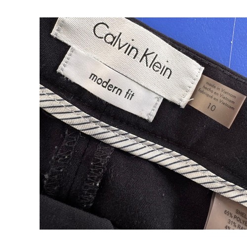 Calvin Klein Modern Fit Womens Size 10 Black Trouser Pants Poly Rayon Spandex - Picture 3 of 8