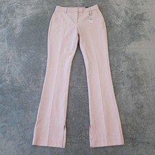 Express Editor Sky Scraper Dress Pants Womens Size 2 Pink Slit Ankle Pockets New