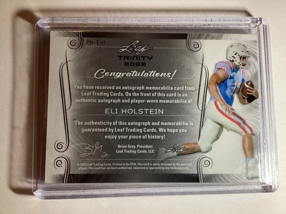 2023 Leaf Trinity - Eli Holstein RPA White Gold /50 #PA-EH1 - Image 2 of 2