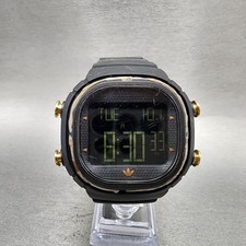 Adidas Digital Watch Men 51mm Black Alarm Chronograph ADH2046 New Battery