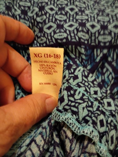 NUEVO CON ETIQUETAS Falda Desteñida Gloria Hada Tonos Azul Con Cinturón Boho Chic Talla XL 16-18 - Imagen 12 de 17