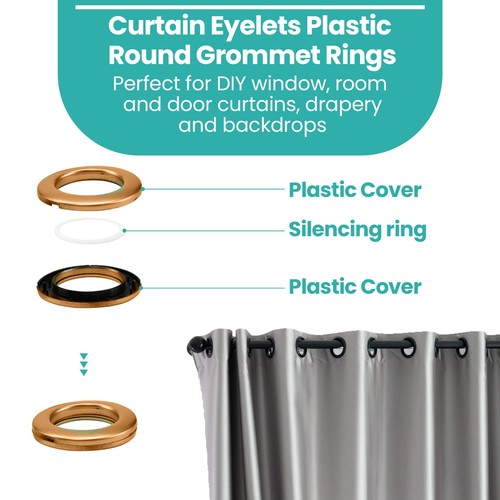 42 mm Kunststoff Gardinen Ösen bunt großer Ring Gardine Jalousien Ösen 10x - Bild 77 von 83