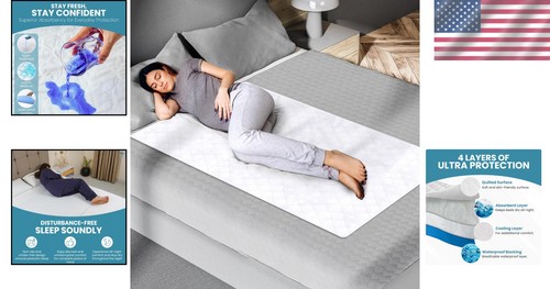 34"x52" Bed Pads 2 Pack - Waterproof Incontinence Protection - Picture 2 of 8