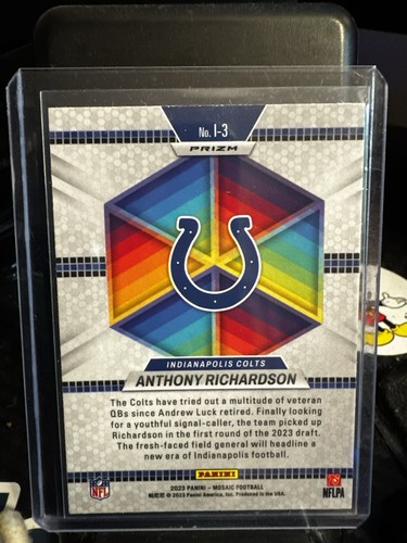 2023 Panini Mosaic Anthony Richardson RC Silver No Huddle Introductions SP I-3 - Picture 2 of 2