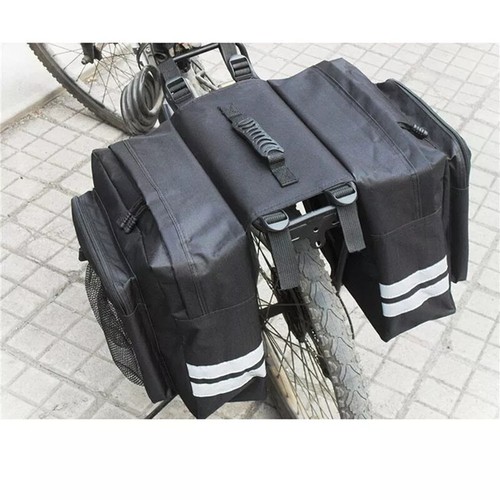 Alforjas para bicicleta de 12,4" portaequipajes trasero bolsa maletero equipaje asiento trasero doble lado ^ - Imagen 16 de 17