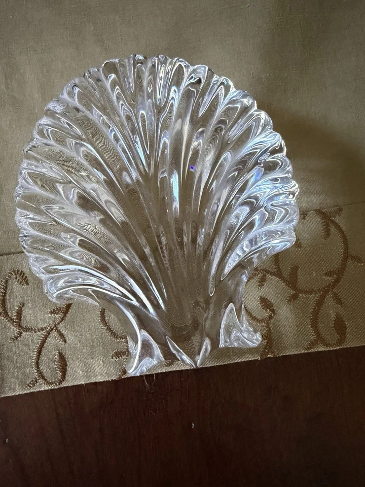 SAINT LOUIS VINTAGE CRISTAL MEADOS DO SÉCULO DESIGN DE CONCHA SOPRADA À MÃO EXCELENTE ESTADO USADO - Imagem 4 de 4