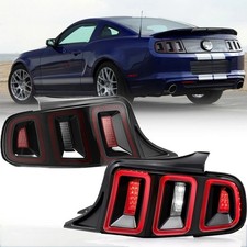 Tail Lights Fit 2010-2014 Ford Mustang Full Led W Sequential Black Brake Lamps