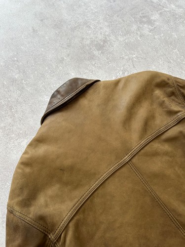 Rare Hugo Boss Vintage St.Moritz Brown Leather Jacket Men's XL - Picture 11 of 24