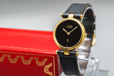 [NEW Batt / Box] Cartier Vendome 24mm Black Dial Quartz Women's Watch JAPAN