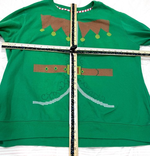 Christmas Elf Ugly Sweater Legs Dangle Holiday Time Size M 8-10 - Picture 4 of 6