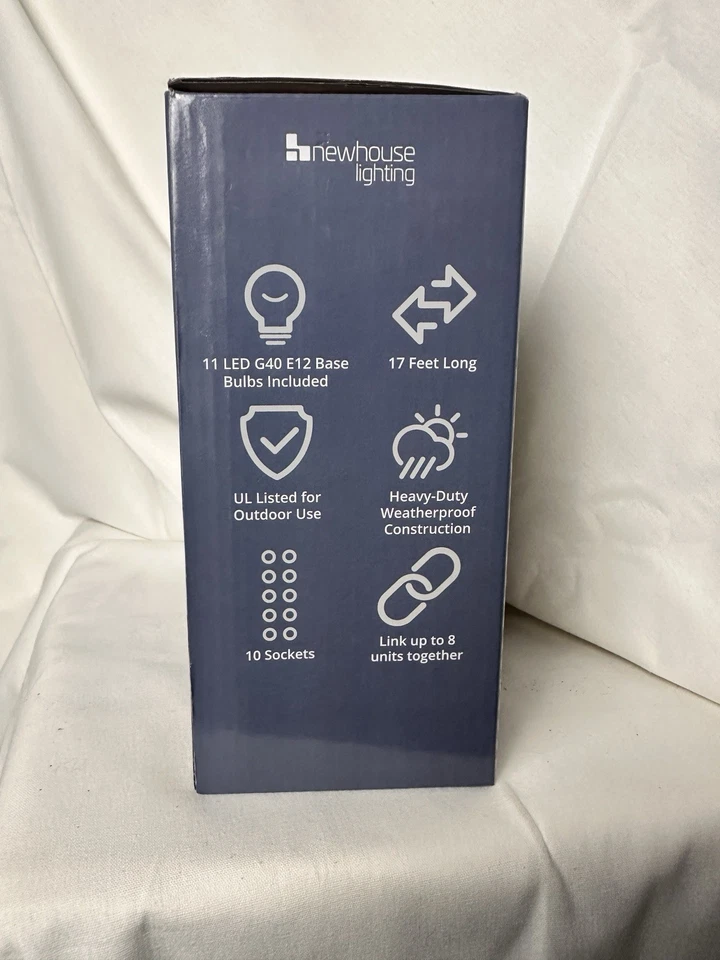 Cadena de luces exteriores 17 pies G40 globo patio luces Foto 3 de 4