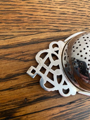 ANTIQUE SILVER PLATED ISRAEL SIGMUND GREENBERG BIRMINGHAM ENGLISH TEA STRAINER - Picture 6 of 6