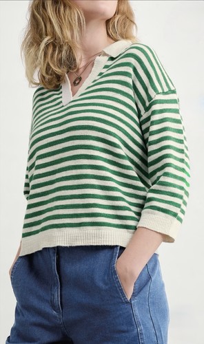 Seasalt Gwynver Lightweight V-neck Collared Jumper With Linen Size 16 RRP £69.95 - Picture 3 of 10