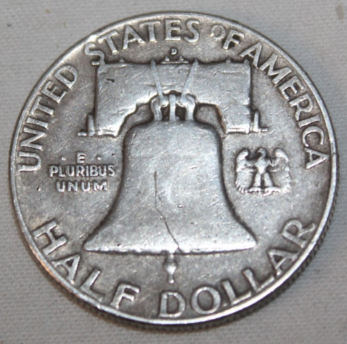 Lot 4 Silber Franklin Half Dollar 50c Münzen 1950 1958 1961 - Bild 10 von 10