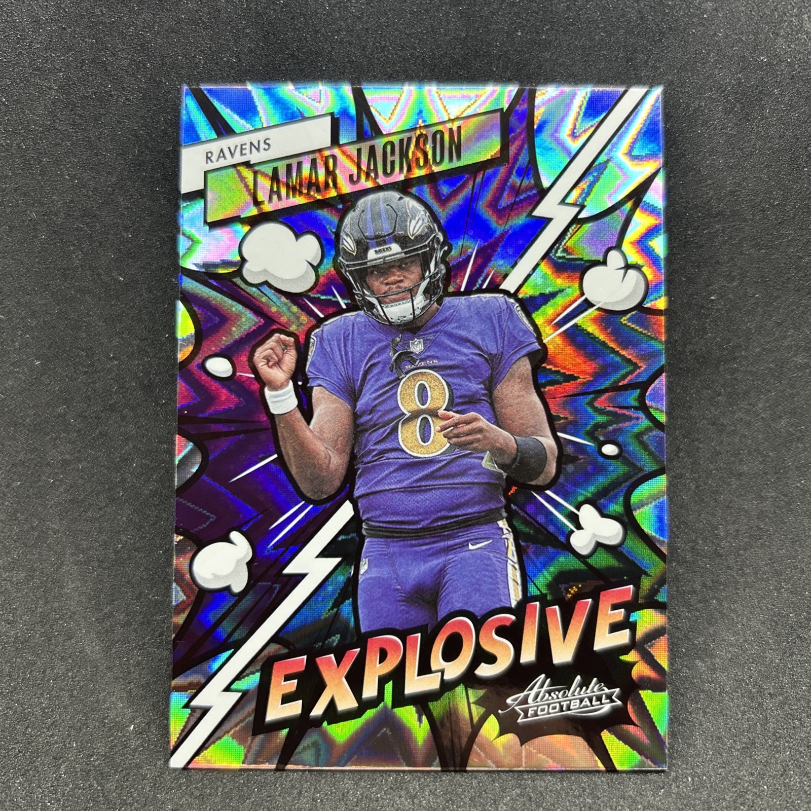 2023 Panini Absolute-Explosive Lamar Jackson #10 Baltimore Ravens SSP Case Hit