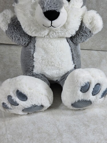G By Gund Husky Silly Pawz Dog Gray White 13 Inch Sitting Plush Pre-owned - Picture 3 of 11