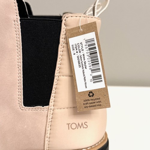 Toms DAMENGRÖSSE 9 SKYLAR SAHARA BEIGE KUNSTNUBUK CHELSEA STIEFELETTEN NEU OHNE ETIKETT - Bild 4 von 15