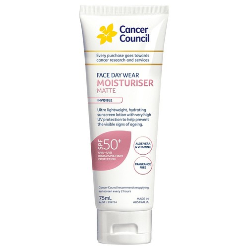 6PK Cancer Council 75ml Sunscreen Lotion Face Day Wear Matte Invisible SPF50+ - Picture 4 of 4