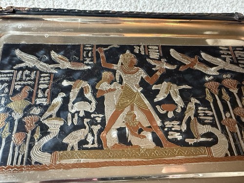 Decoración de pared vintage egipcia egipcia con temática de Egipto plato para servir asas de plato decoración - Imagen 10 de 11
