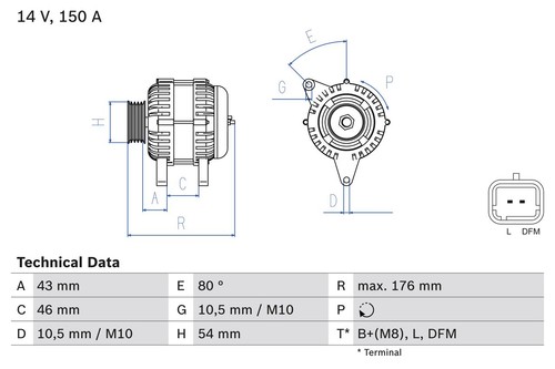 ALTERNATOR 0 986 047 360 - Picture 1 of 5