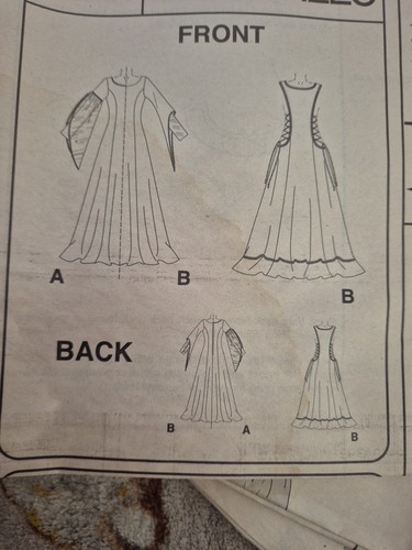 Mccalls Costume Sewing Pattern 3653 SIZE 14 Medieval, Dress Queen BOHO, HIPPIE  - Picture 9 of 11
