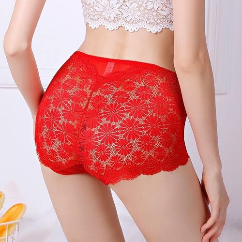 1 or 4 Pack Ladies High Waist Briefs Sexy Lace French Knickers Lingerie Panties - Picture 9 of 25