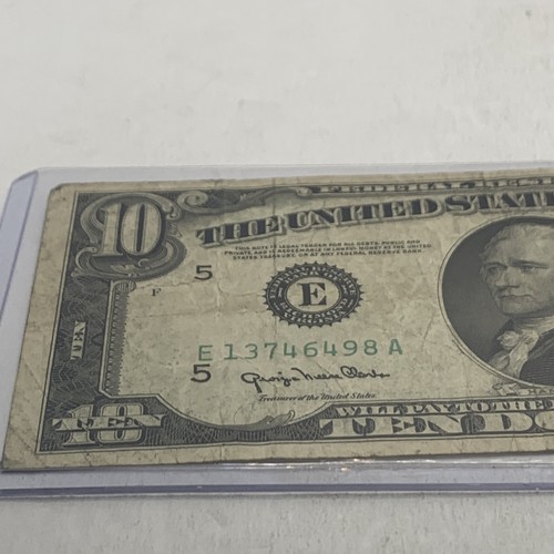 Billete de diez dólares de la Reserva Federal 1950 D - sello verde, Richmond Virginia Mint - Imagen 2 de 11