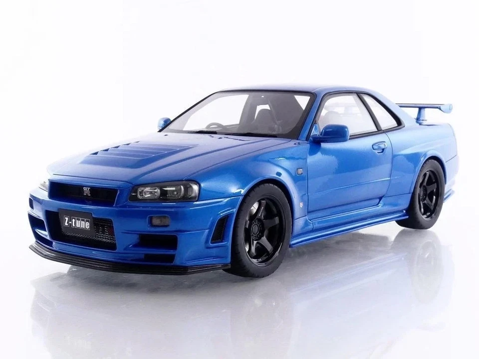 1/12 SCALE NISSAN NISMO (R34) GT-R Z-TUNE BAYSIDE BLUE MODEL CAR BY OTTO MOBILE - Image 2 of 4