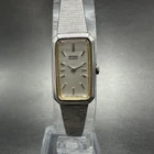 Seiko Watch Women 13mm Silver Dial Silver Tone Rectangle 1320-5779 New Battery