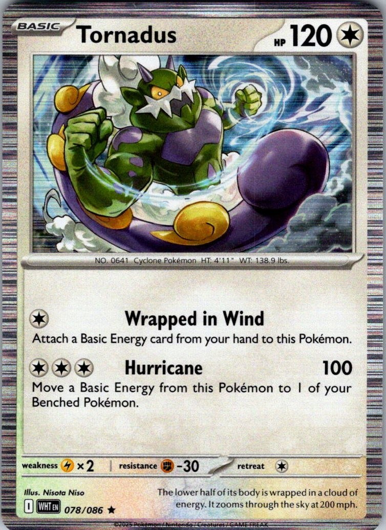 Tornadus 78/86 Holo White Flare -Near Mint- Pokemon TCG