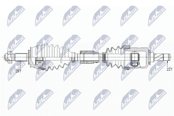 Nty NPW-PL-095 Antriebswelle Vorne Rechts FüR Opel-image