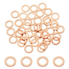 56 Pcs M8 Flat Washer, 8mm ID 12mm OD 1mm Thickness Copper Sealing Ring