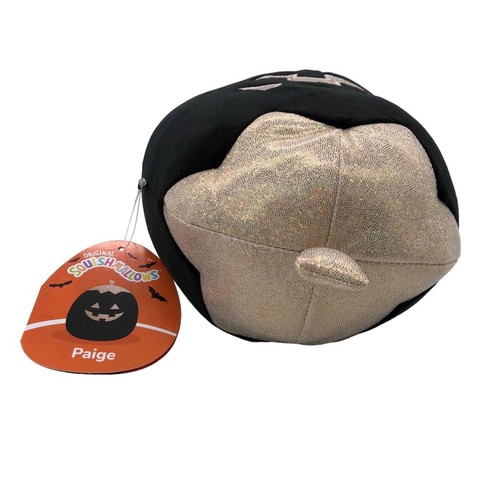 Squishmallows 8" PAIGE the Black & Gold Jack-O'-Lantern Peluche Halloween Calabaza - Imagen 5 de 9