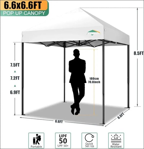 Gazebo Pieghevole 2x2m Impermeabile Stabile Resistente Invernale Pop Up Tenda - Foto 6 di 18