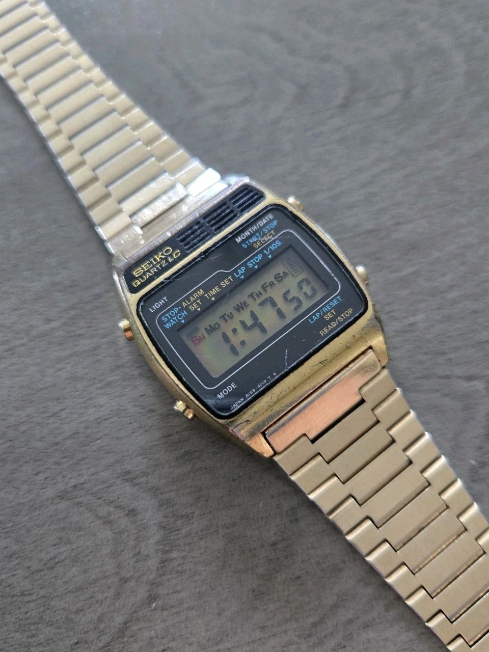 Rare Vintage Seiko LC A159-4019 G James Bond Men's Digital LCD Watch 1970s Retro