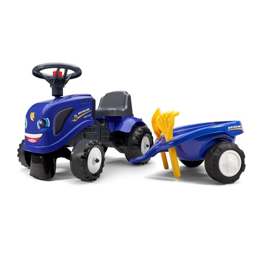 New Holland Tractor with Trailer, Gardening Tools & 2 Decal Sets by Falk FA280C - Picture 2 of 2
