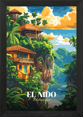 El Nido Philippines Travel Poster Framed Wall Art Poster Canvas Print Picture