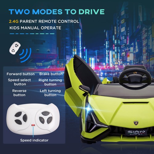 Lamborghini SIAN 12V Kids Electric Ride On Car Toy w/ Remote Control HOMCOM - Picture 7 of 10